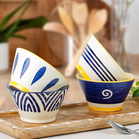Conical Bliss Ceramic Bowl Set of 4, 300ML